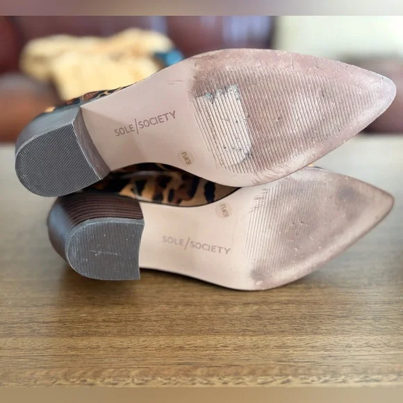 Sole Society Leopard-Print Booties - Picture 7 of 9